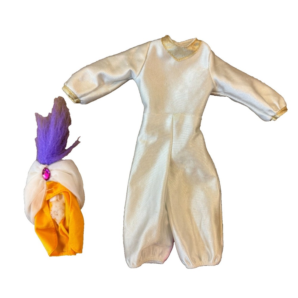 Vintage Mattel Disney Aladdin Ken Outfit Doll Clothes Head Piece‎ Jumpsuit 1992